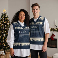 Funny Irish Pride V-Neck Knit Sweater Vest Feck Definition Shamrocks St Patrick's Day - Wonder Print Shop