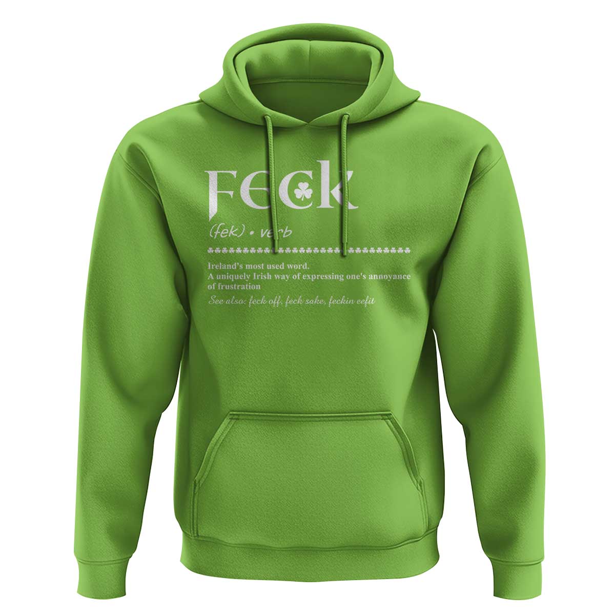 Funny Irish Pride Hoodie Feck Definition Shamrocks St Patrick's Day