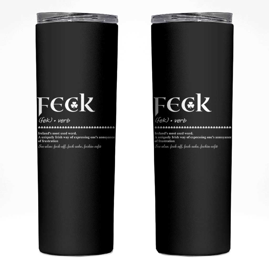 Funny Irish Pride Skinny Tumbler Feck Definition Shamrocks St Patrick's Day