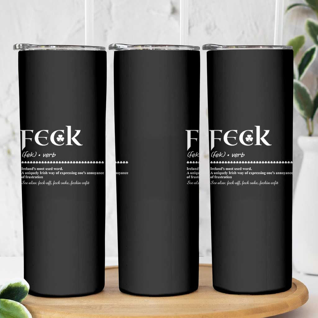 Funny Irish Pride Skinny Tumbler Feck Definition Shamrocks St Patrick's Day