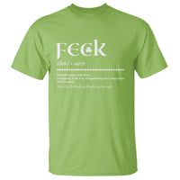 Funny Irish Pride T Shirt Feck Definition Shamrocks St Patrick's Day