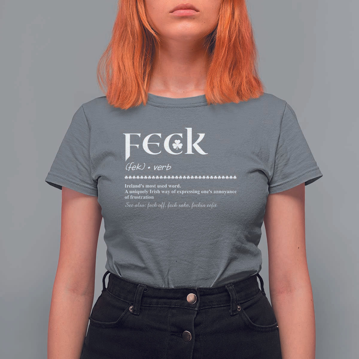 Funny Irish Pride T Shirt For Women Feck Definition Shamrocks St Patrick's Day