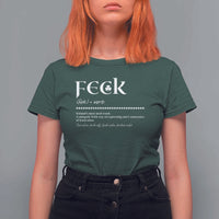 Funny Irish Pride T Shirt For Women Feck Definition Shamrocks St Patrick's Day