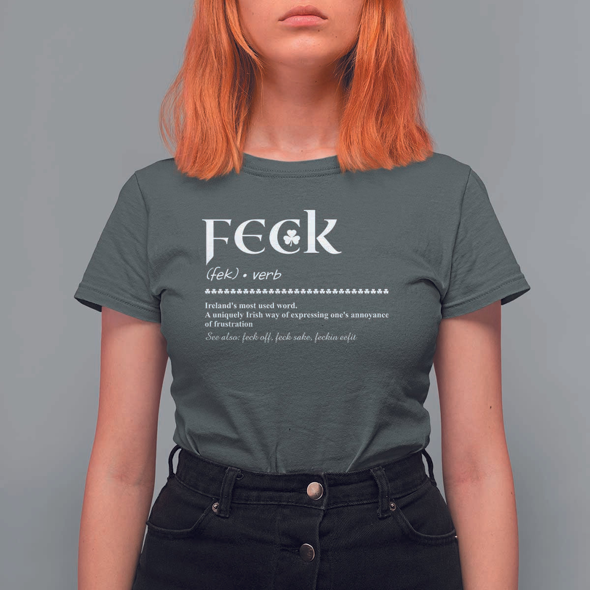 Funny Irish Pride T Shirt For Women Feck Definition Shamrocks St Patrick's Day