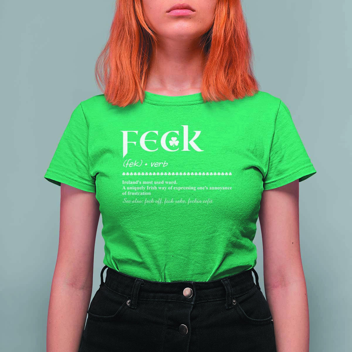 Funny Irish Pride T Shirt For Women Feck Definition Shamrocks St Patrick's Day