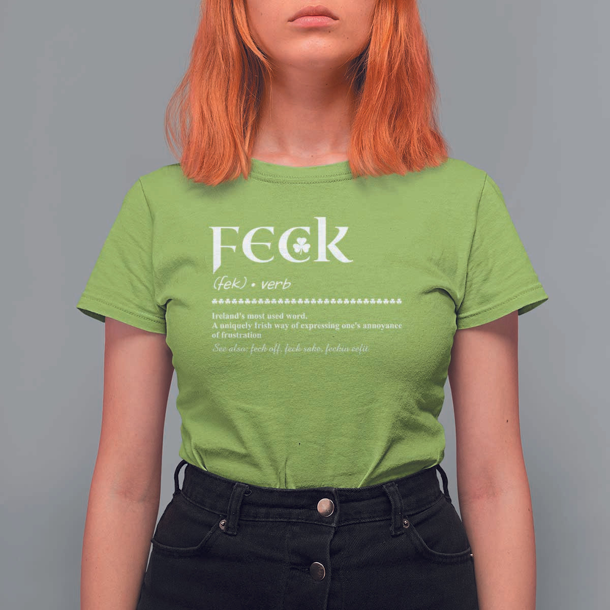 Funny Irish Pride T Shirt For Women Feck Definition Shamrocks St Patrick's Day