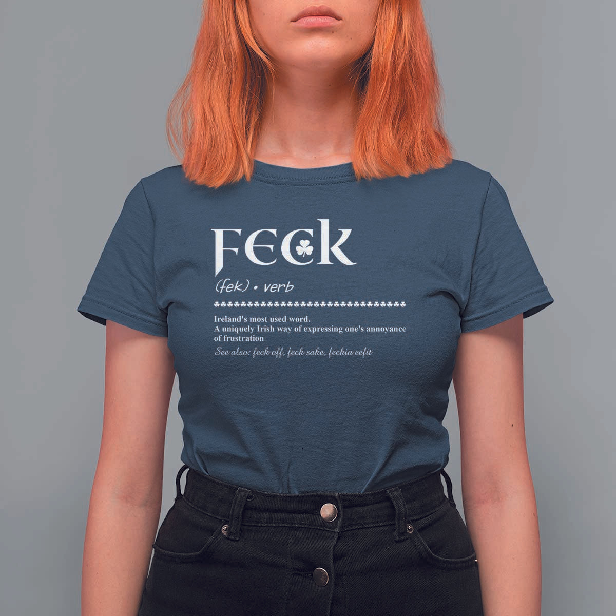 Funny Irish Pride T Shirt For Women Feck Definition Shamrocks St Patrick's Day