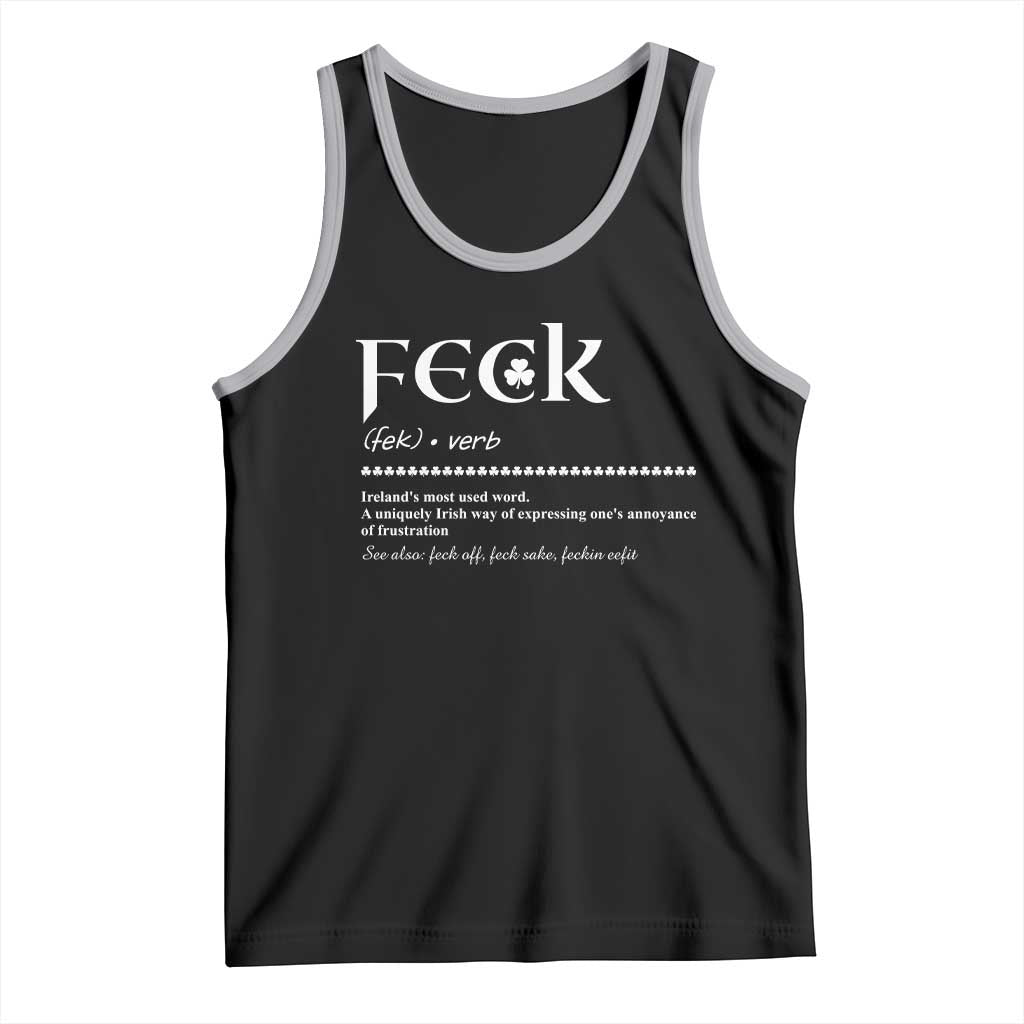 Funny Irish Pride Tank Top Feck Definition Shamrocks St Patrick's Day
