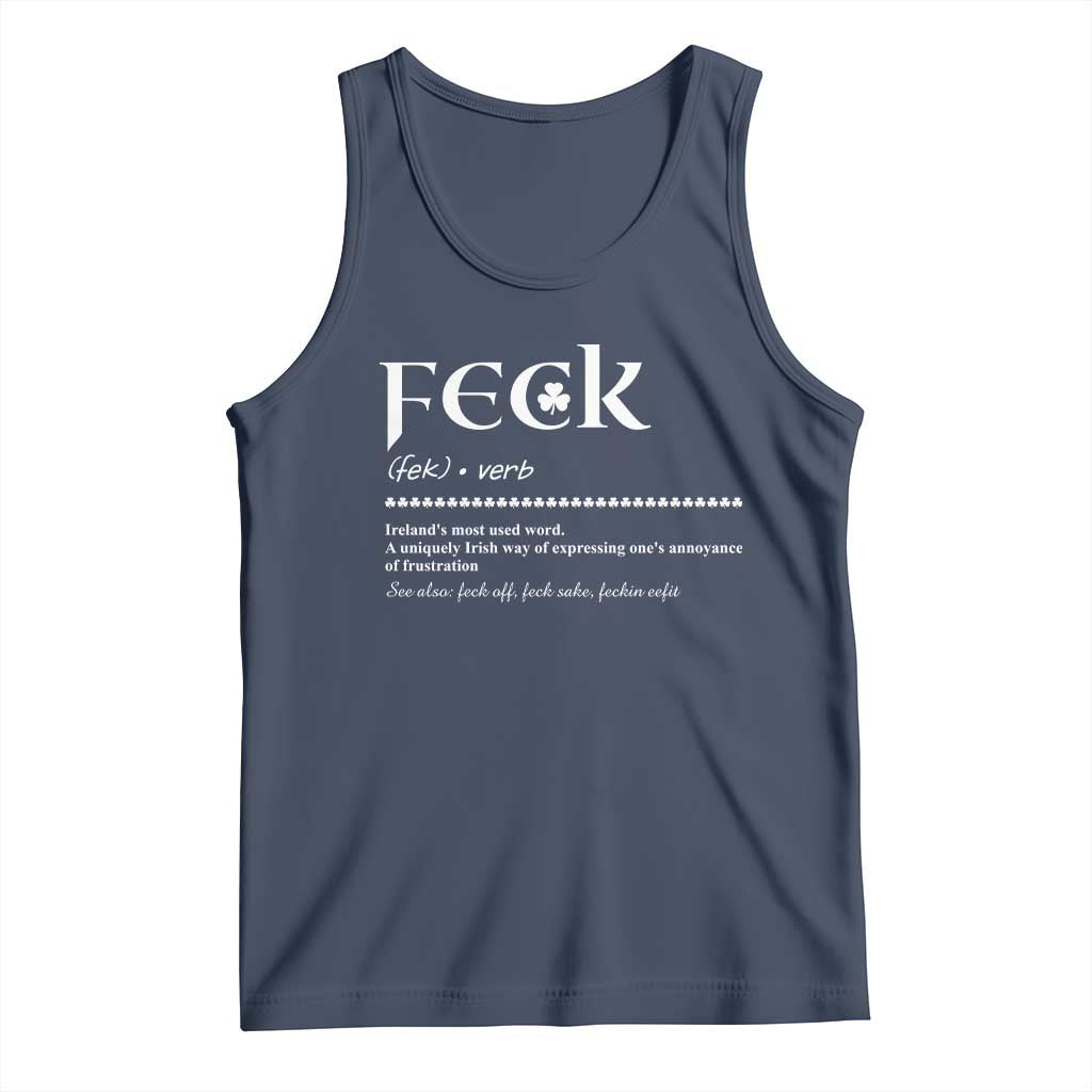 Funny Irish Pride Tank Top Feck Definition Shamrocks St Patrick's Day