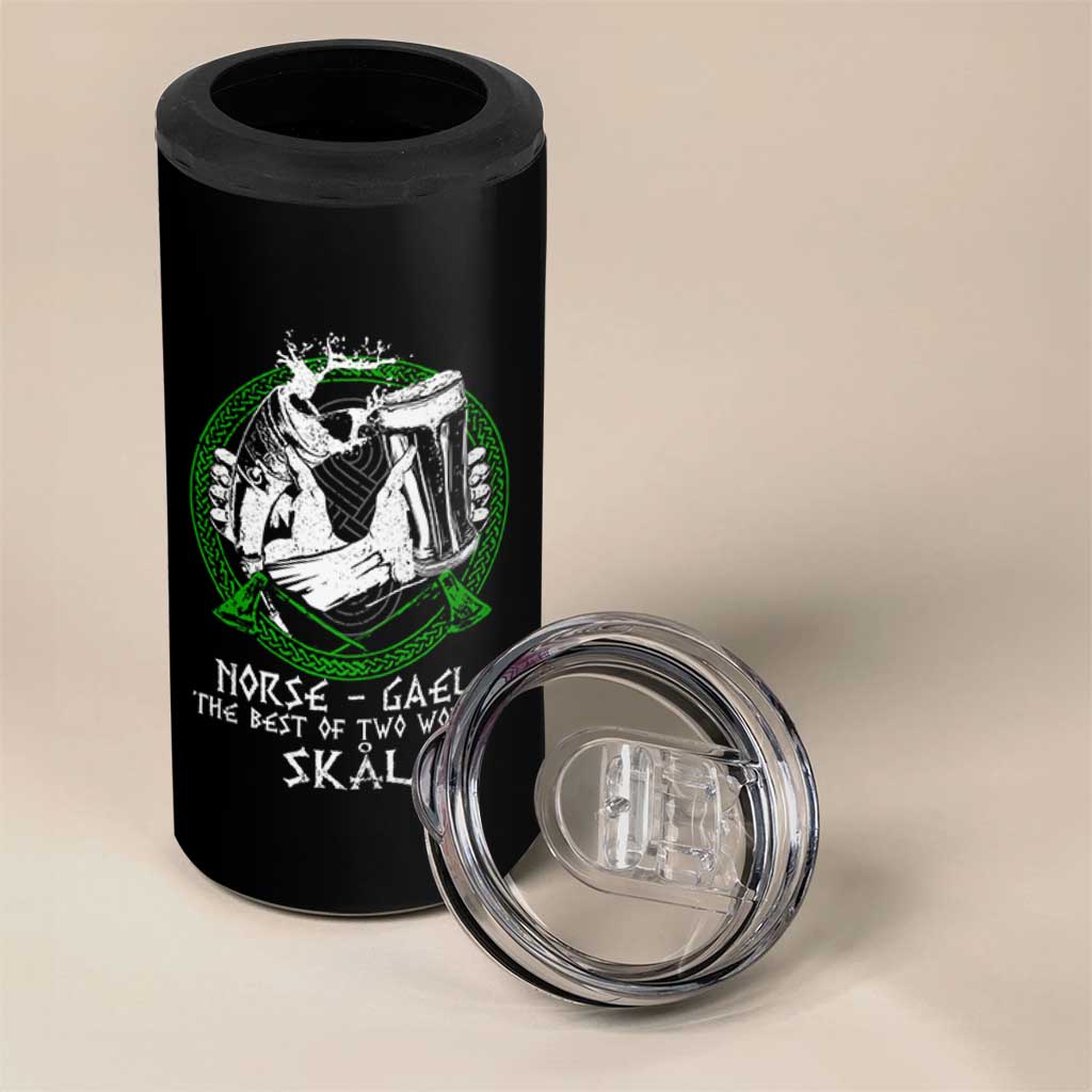 Funny Norse Gael The Best Of Two Worlds Skal 4 in 1 Can Cooler Tumbler Irish Viking Beer - Wonder Print Shop