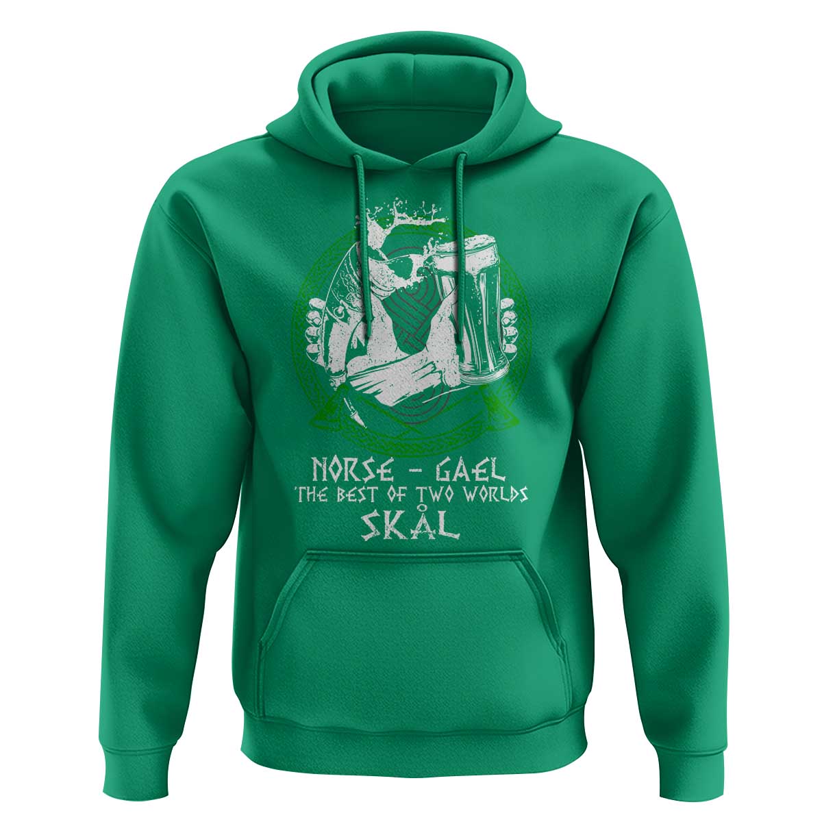 Funny Norse Gael The Best Of Two Worlds Skal Hoodie Irish Viking Beer