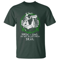 Funny Norse Gael The Best Of Two Worlds Skal T Shirt Irish Viking Beer