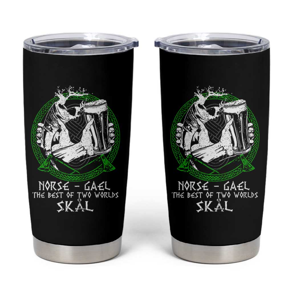 Funny Norse Gael The Best Of Two Worlds Skal Tumbler Cup Irish Viking Beer - Wonder Print Shop