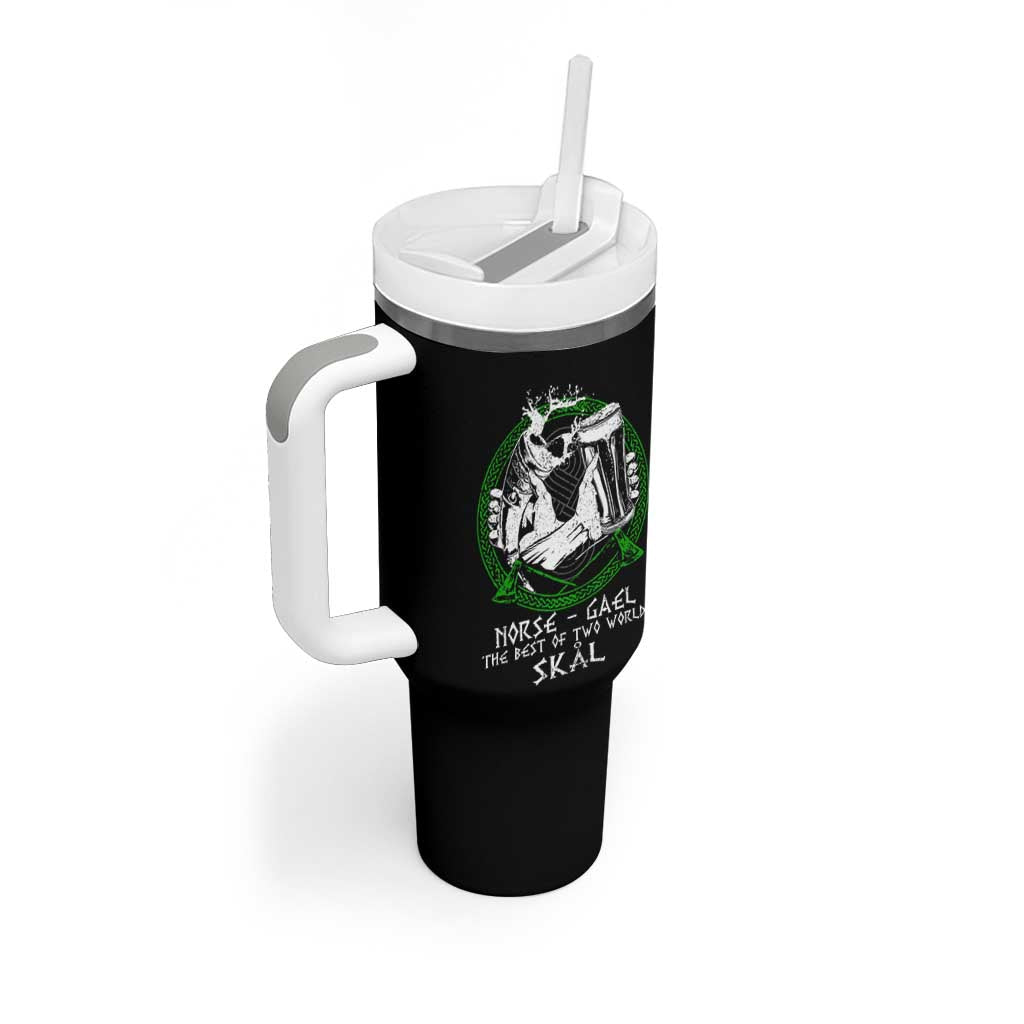 Funny Norse Gael The Best Of Two Worlds Skal Tumbler With Handle Irish Viking Beer - Wonder Print Shop