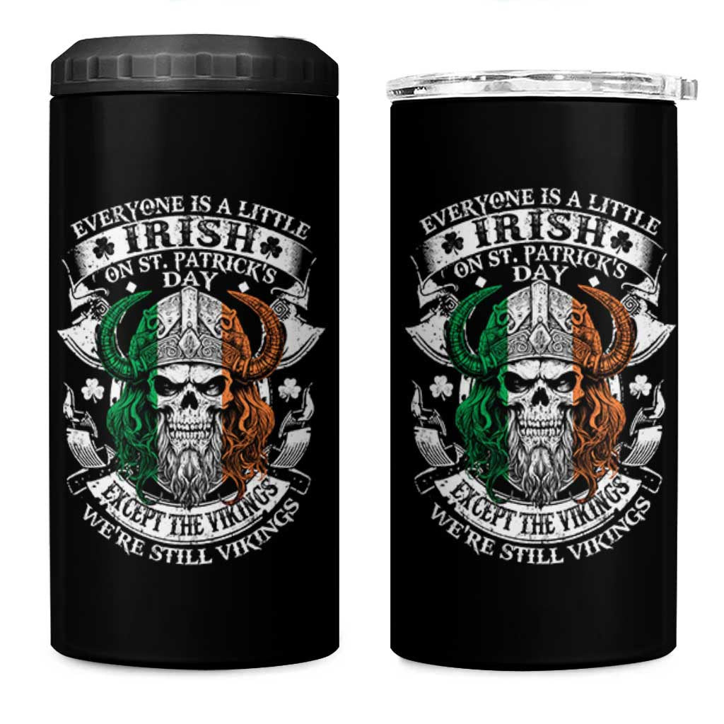 Funny Irish Viking 4 in 1 Can Cooler Tumbler Everyone Is A Little Irish On St Patrick's Day