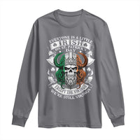 Funny Irish Viking Long Sleeve Shirt Everyone Is A Little Irish On St Patrick's Day