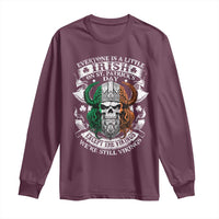 Funny Irish Viking Long Sleeve Shirt Everyone Is A Little Irish On St Patrick's Day