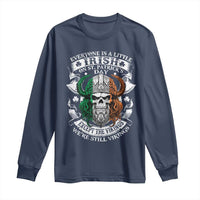 Funny Irish Viking Long Sleeve Shirt Everyone Is A Little Irish On St Patrick's Day