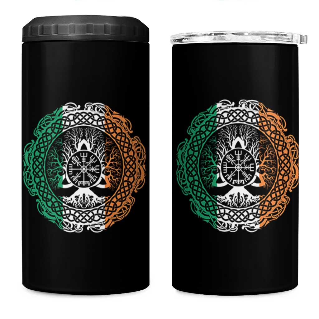 Norse Gaels Viking Yggdrasil Awe Tree 4 in 1 Can Cooler Tumbler Irish St Patricks Day