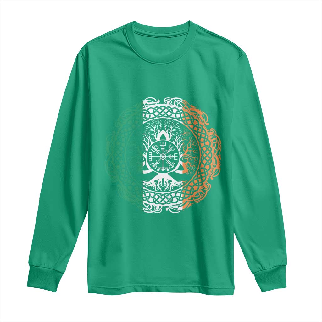 Norse Gaels Viking Yggdrasil Awe Tree Long Sleeve Shirt Irish St Patricks Day