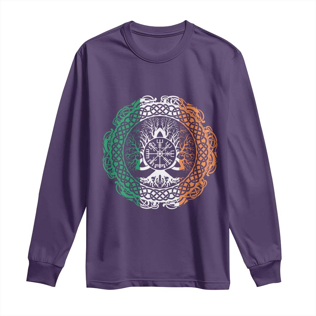 Norse Gaels Viking Yggdrasil Awe Tree Long Sleeve Shirt Irish St Patricks Day