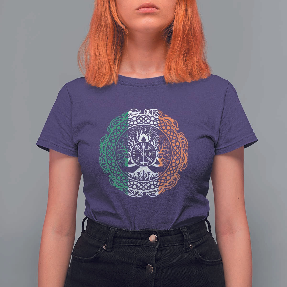 Norse Gaels Viking Yggdrasil Awe Tree T Shirt For Women Irish St Patricks Day