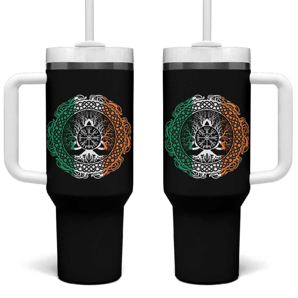 Norse Gaels Viking Yggdrasil Awe Tree Tumbler With Handle Irish St Patricks Day