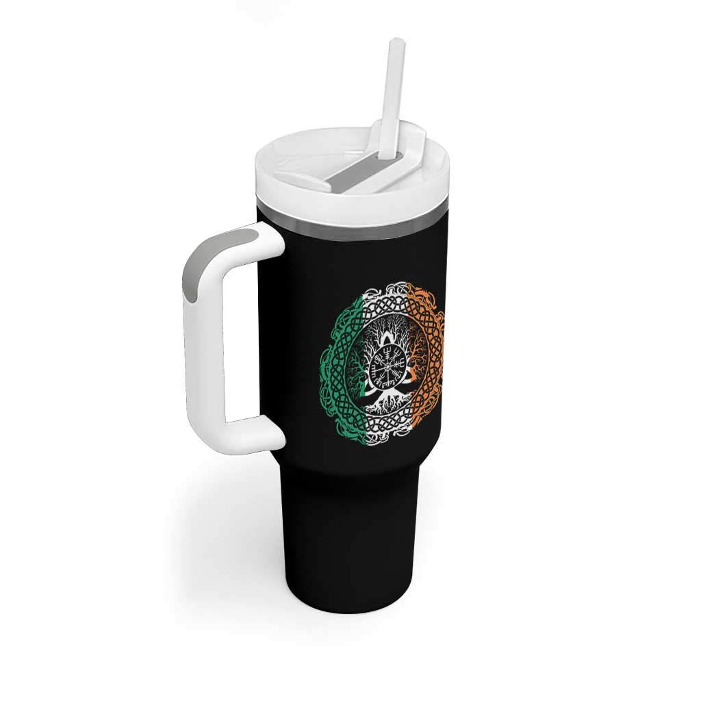 Norse Gaels Viking Yggdrasil Awe Tree Tumbler With Handle Irish St Patricks Day