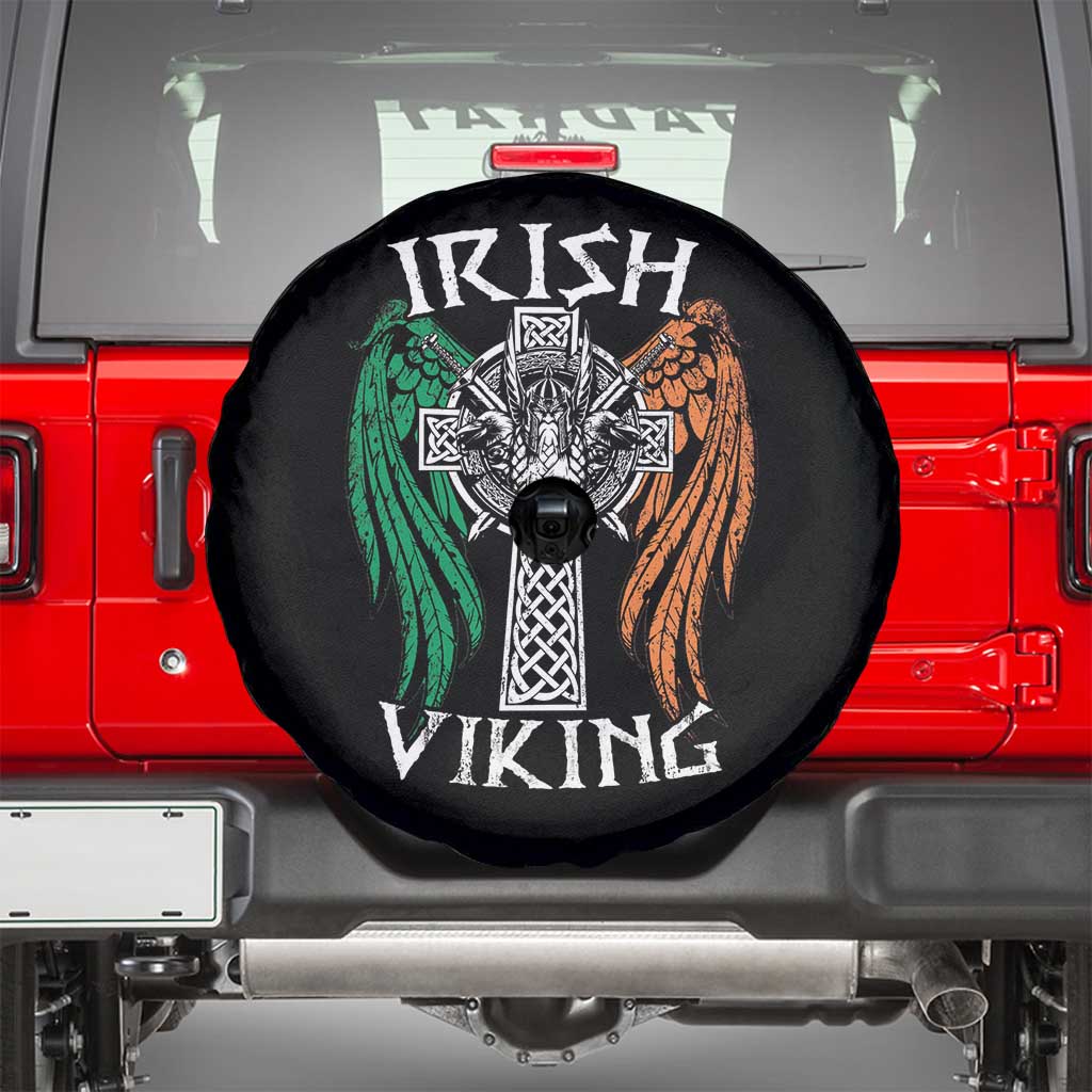 Irish Viking Spare Tire Cover Vintage Shamrock Celtic Viking Skull