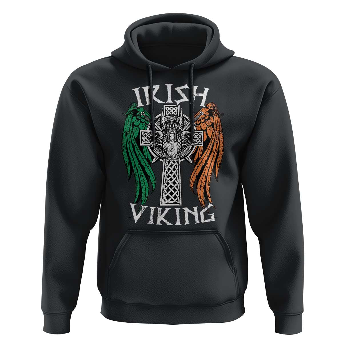 Irish Viking Hoodie Vintage Shamrock Celtic Viking Skull