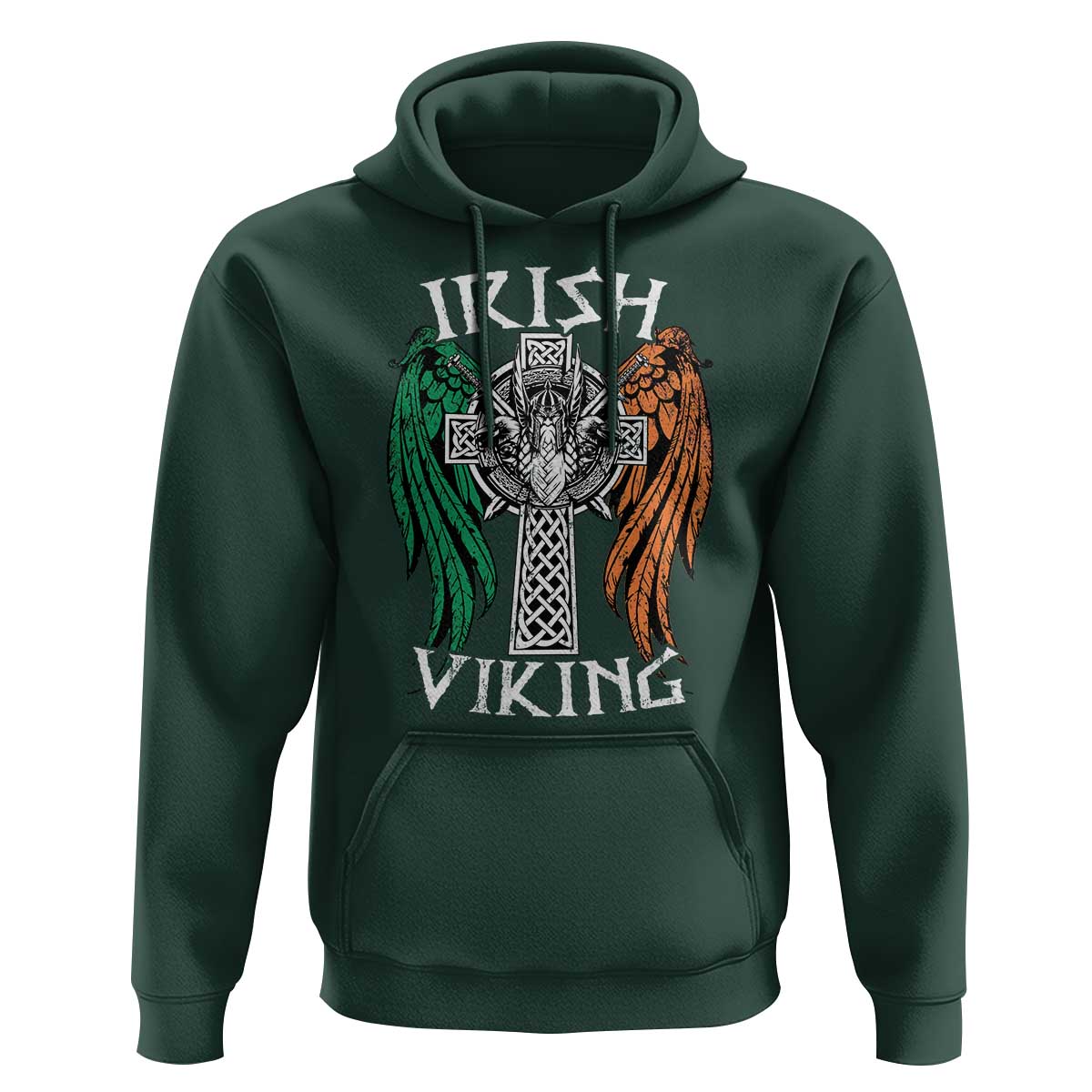 Irish Viking Hoodie Vintage Shamrock Celtic Viking Skull