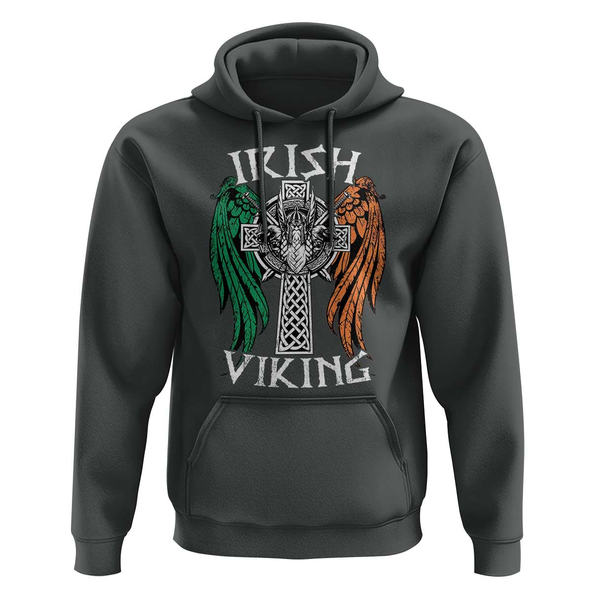 Irish Viking Hoodie Vintage Shamrock Celtic Viking Skull
