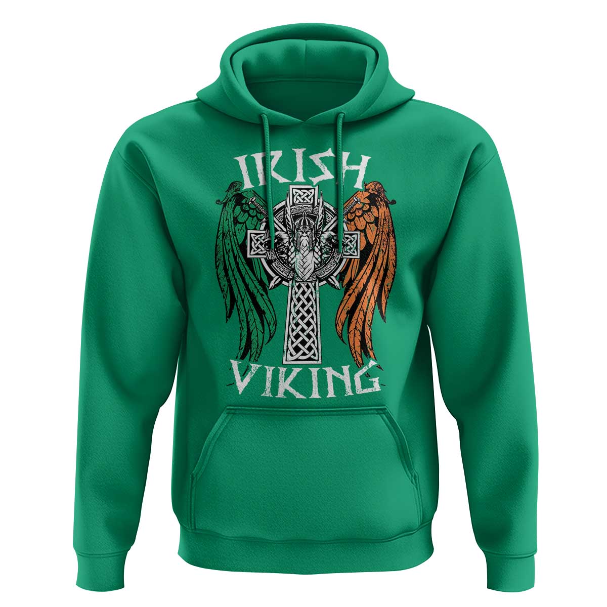 Irish Viking Hoodie Vintage Shamrock Celtic Viking Skull