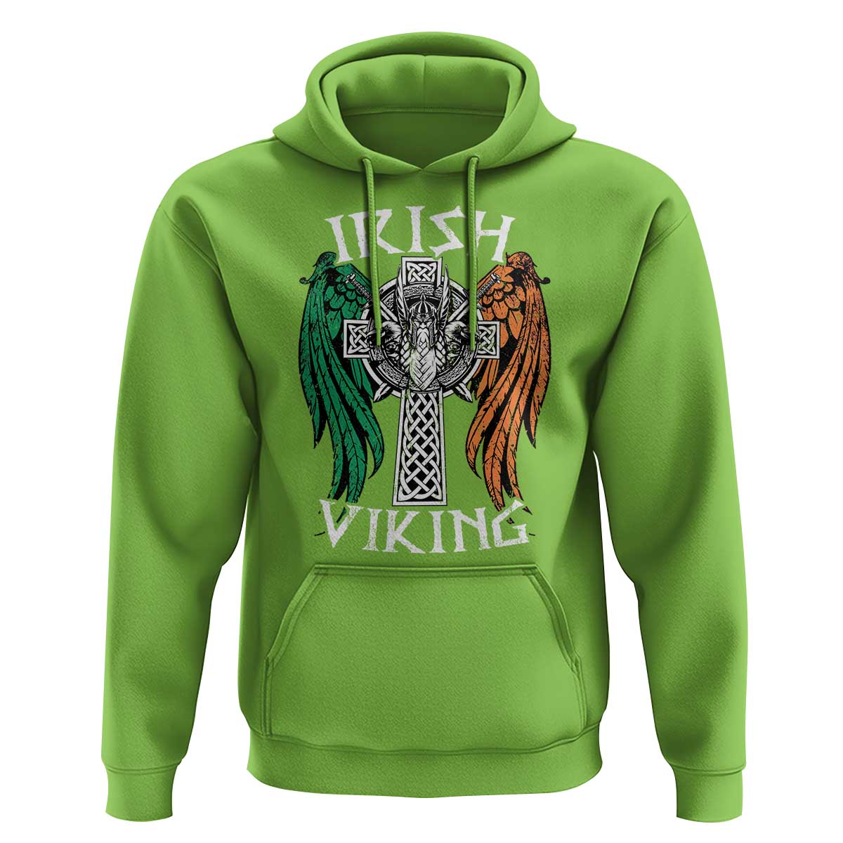 Irish Viking Hoodie Vintage Shamrock Celtic Viking Skull