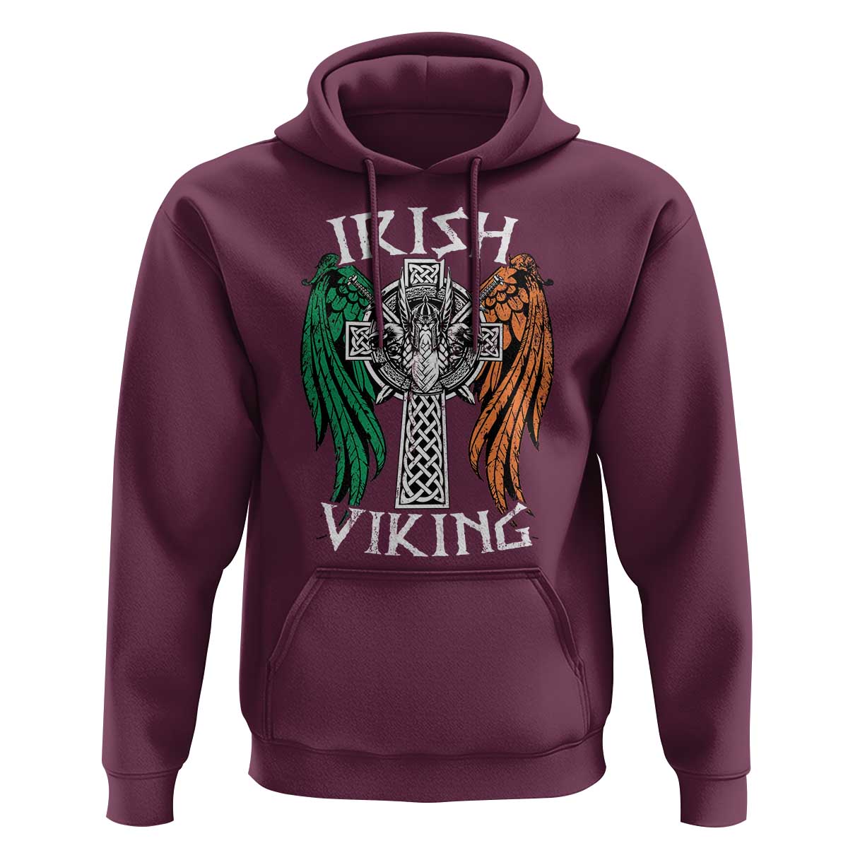 Irish Viking Hoodie Vintage Shamrock Celtic Viking Skull