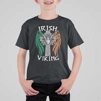 Irish Viking T Shirt For Kid Vintage Shamrock Celtic Viking Skull