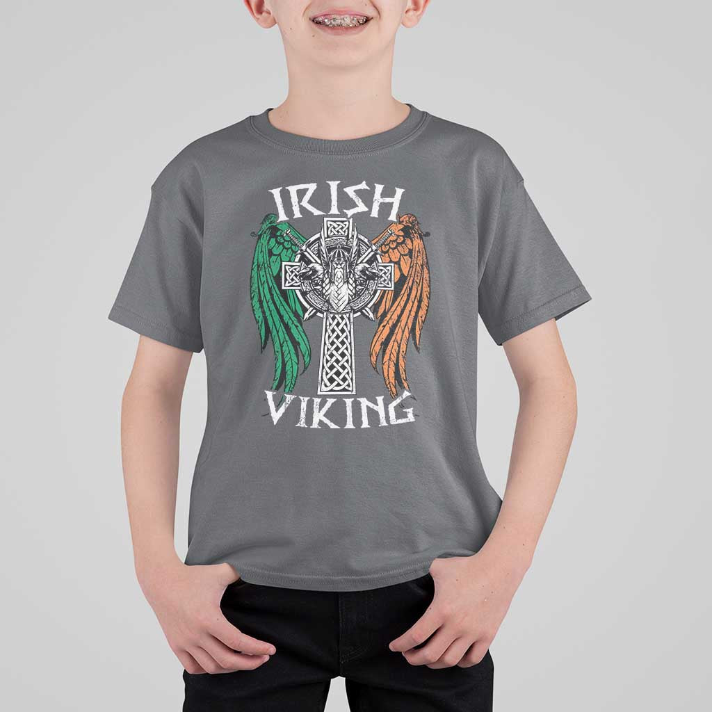 Irish Viking T Shirt For Kid Vintage Shamrock Celtic Viking Skull