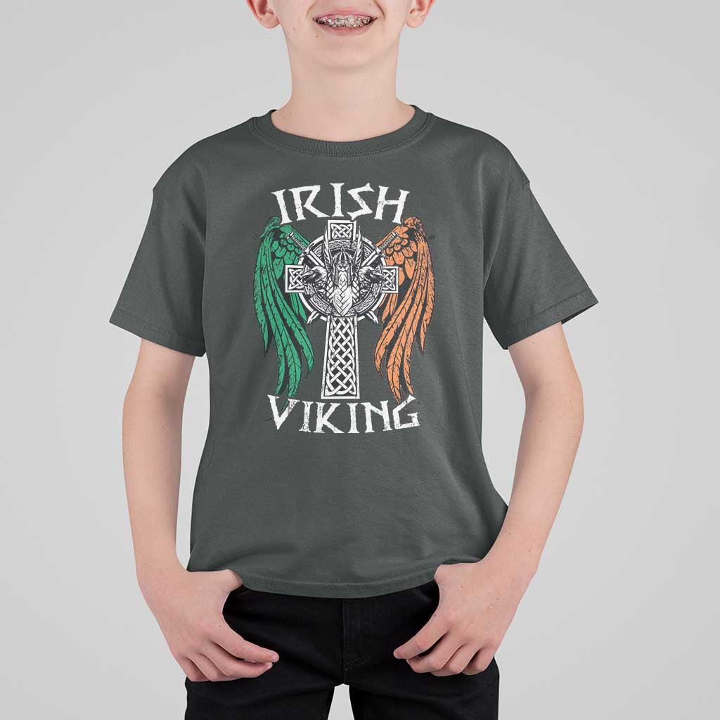 Irish Viking T Shirt For Kid Vintage Shamrock Celtic Viking Skull