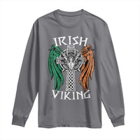 Irish Viking Long Sleeve Shirt Vintage Shamrock Celtic Viking Skull