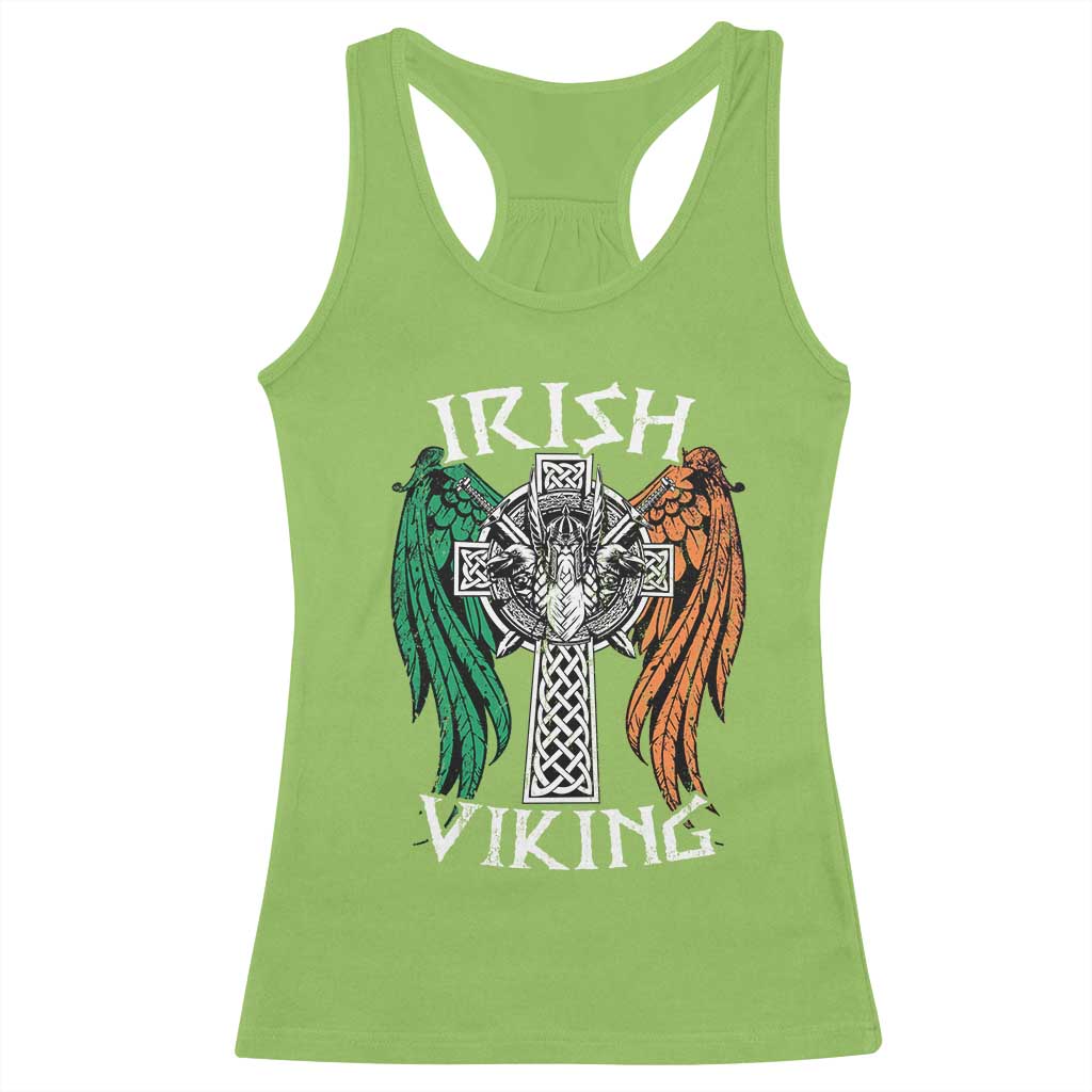 Irish Viking Racerback Tank Top Vintage Shamrock Celtic Viking Skull