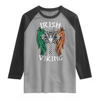 Irish Viking Raglan Shirt Vintage Shamrock Celtic Viking Skull
