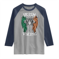 Irish Viking Raglan Shirt Vintage Shamrock Celtic Viking Skull
