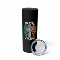 Irish Viking Skinny Tumbler Vintage Shamrock Celtic Viking Skull