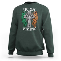 Irish Viking Sweatshirt Vintage Shamrock Celtic Viking Skull