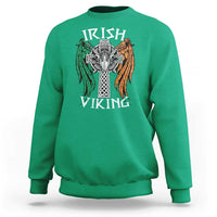 Irish Viking Sweatshirt Vintage Shamrock Celtic Viking Skull