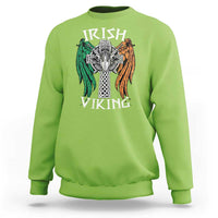 Irish Viking Sweatshirt Vintage Shamrock Celtic Viking Skull
