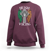 Irish Viking Sweatshirt Vintage Shamrock Celtic Viking Skull