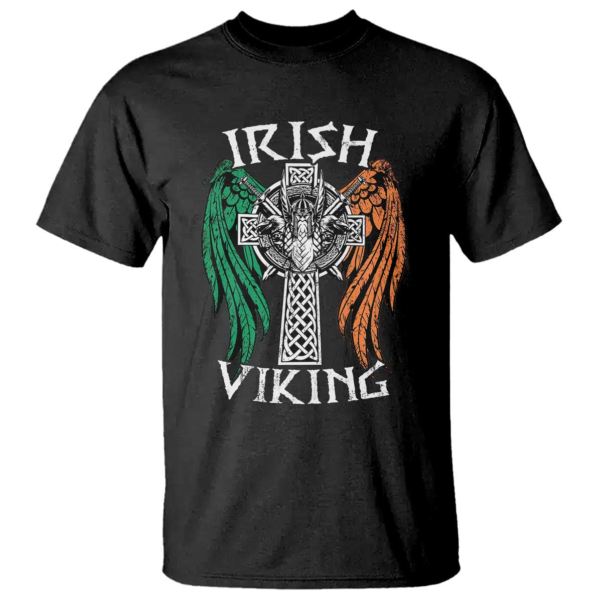 Irish Viking T Shirt Vintage Shamrock Celtic Viking Skull