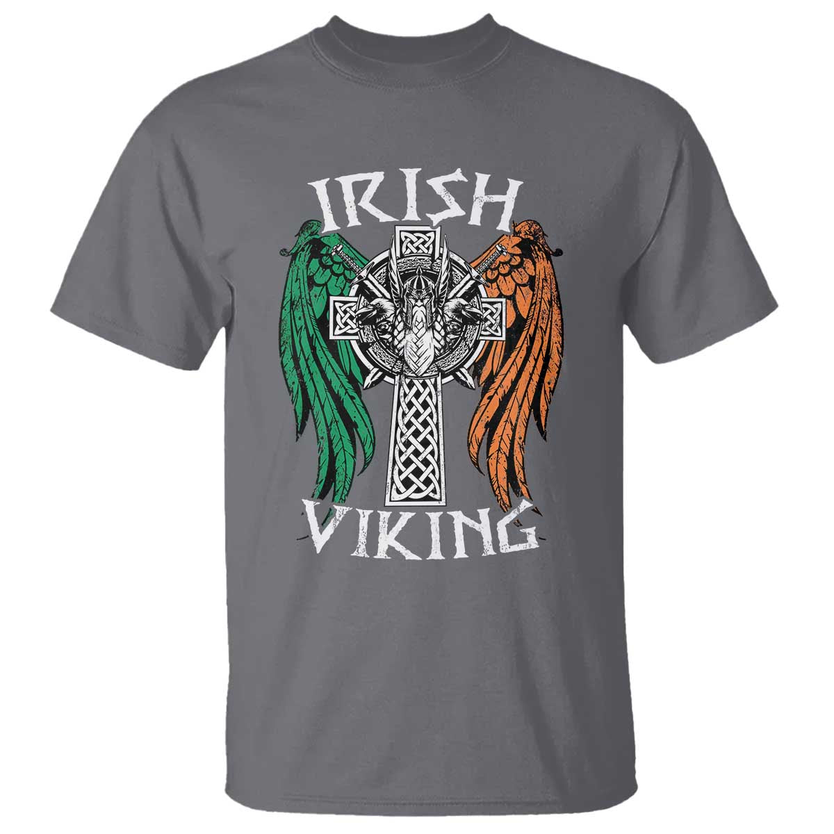 Irish Viking T Shirt Vintage Shamrock Celtic Viking Skull