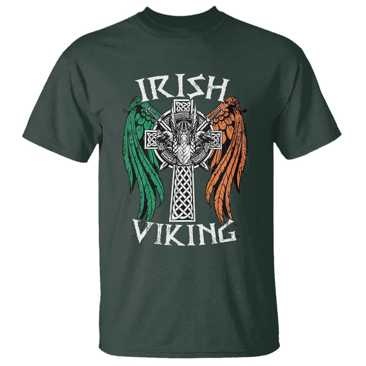 Irish Viking T Shirt Vintage Shamrock Celtic Viking Skull
